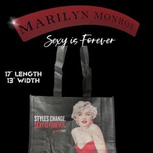 New Marilyn Monroe STYLES CHANGE SEXY IS FOREVER Black Bag Tote